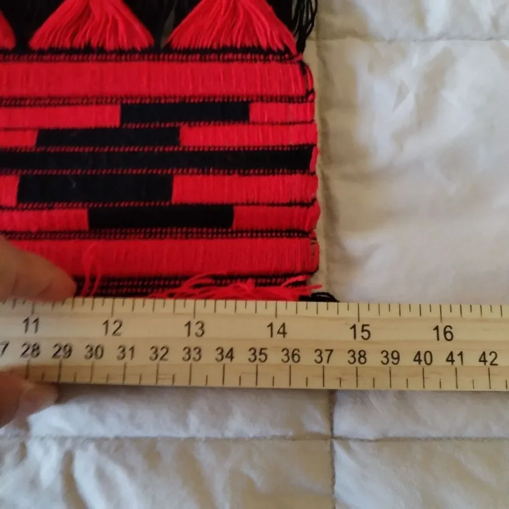 Peruvian South American Ethnic Woven Wall Hanging‎ Red Black Southwest 14